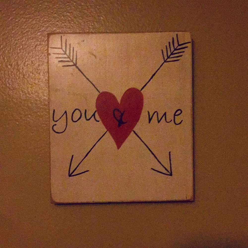 Decorative “You & Me” hanging sign